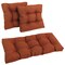 Square Spun Polyester Outdoor Tufted Settee Cushions (Set of 3) - Cinnamon